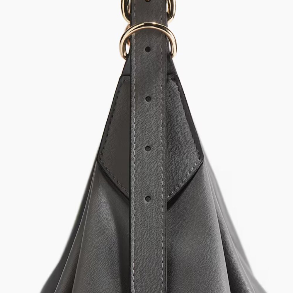 Oversized Gray Slouchy Rounded Shoulder / Crossbody Bag, H&M, NWT - Picture 4 of 12